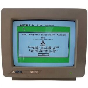 Atari 1040ST FM Computer System with SC1224 Color RGB Monitor and Mouse Vintage